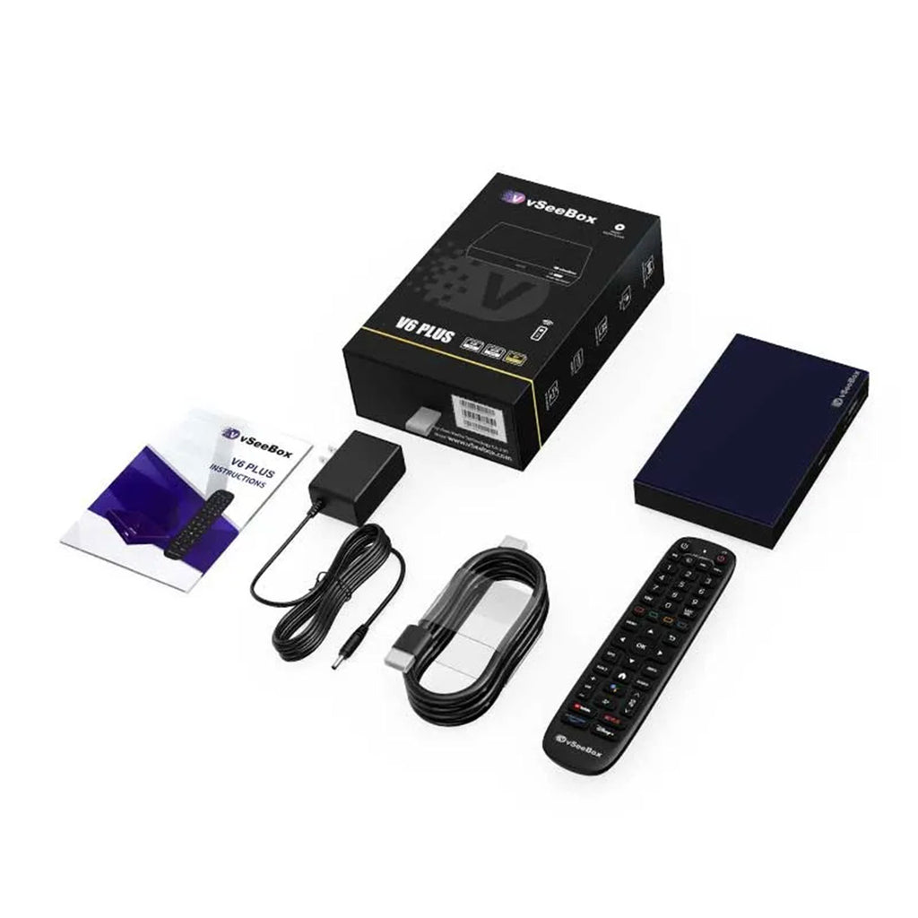 Vseebox V6 Plus Version Voice Control, 8K HDMI&Ethernet Cable, Android 14, 4GB RAM, 64GB Storage