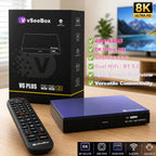 Vseebox V6 Plus Version Voice Control, 8K HDMI&Ethernet Cable, Android 14, 4GB RAM, 64GB Storage