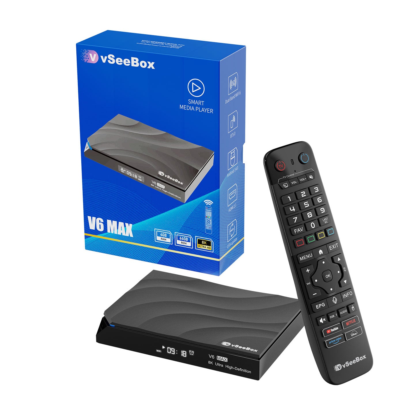 VseeBox V6 Max Android 14 TV Box | 8K HDR | 4GB+64GB | WiFi 6 | First Relea